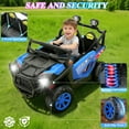 thumbnail image 4 of Funcid 24 Volt Ride on Toys, 2-Seater Ride on Cars with Remote Control, 400W Electric Car, Ride on UTV w/ Bluetooth, MP3, Seat Belts, Volume Adjustment, Suspension, Blue, 4 of 7
