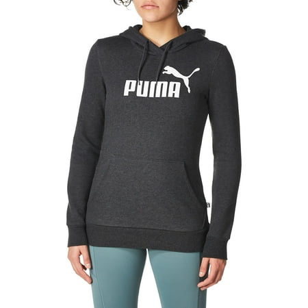 PUMA Women's Plus Size Essentials Fleece Hoodie, Dark Gray Heather, 2X ...