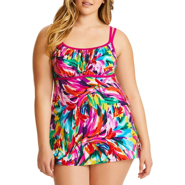 Catalina Women's PlusSize DoubleStrap Sporty Swimdress