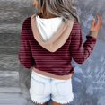 thumbnail image 6 of Xudanell Womens Hoodie Winter Casual Buttons Long Sleeve Drawstring Classic Hooded Sweat Jacket for Cold Weather XL, 6 of 6