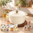 thumbnail image 3 of Overmont Enameled Cast Iron Dutch Oven - 5QT Pot with Lid Cookbook & Cotton Potholders - Heavy-Duty Cookware for Braising, Stews, Roasting, Bread Baking Cream white, 3 of 10