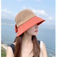 thumbnail image 5 of SikaFu Hat Woman In Spring And Summer Fashion Shading Sunscreen Network Eye Woven Fisherman Hat Bow Bowl Sun Hat, 5 of 8