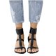 thumbnail image 2 of Sandalias de cuero negro de verano para mujer, zapatos con puños al tobillo, chanclas, zapatos planos Wmkox8yii shjk5018, 2 of 7