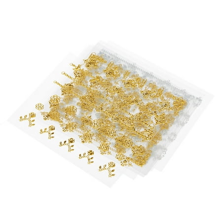 Adhesive Gel Sheet - 12 Sheets Multistyle Nail Art Decorations Gold Silver Zipper 3D Stickers Gel Polish Tips DIY Self-adhesive Easy Transfer Retro Wraps Decals