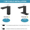 thumbnail image 2 of Bathroom Faucet 1 Hole, Single Handle Stainless Steel Bathroom Sink Faucet, Modern Vanity Faucets with Deck Plate,Water Supply Hoses and Pop Up Drain,Polish Chrome Handle and Matte Black, 2 of 18