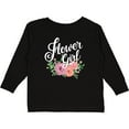 thumbnail image 3 of Inktastic Flower Girl Hand Lettering with Flowers Illustration Girls Long Sleeve Toddler T-Shirt, 3 of 5