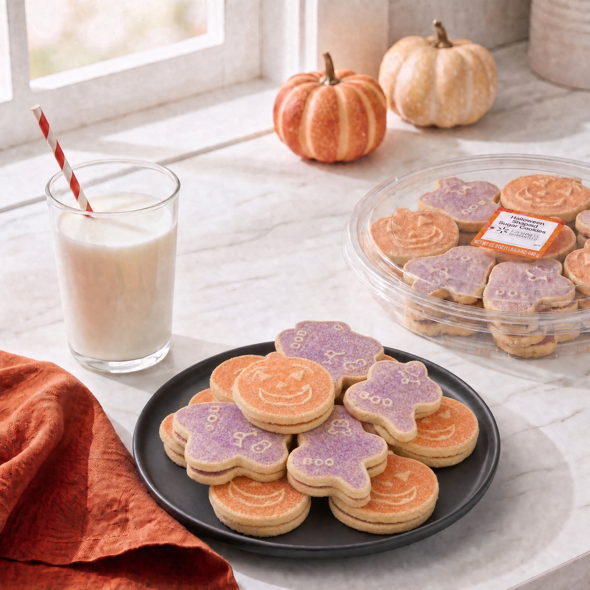 Freshness Guaranteed Halloween Shaped Sugar Cookie Platter, 22.9 oz, 24 Count