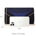 thumbnail image 4 of Bolso de noche Dasein Rhinestone de gamuza sintética para mujer, azul, 4 of 6