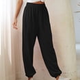 thumbnail image 4 of Pantalones holgados de cintura alta para mujer, informales, cómodos, elásticos, con lazo Fridja  hfkajh100675, 4 of 6