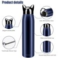 thumbnail image 4 of Cute Cat Water Bottle, Stainless Steel Insulated Water Bottles Vacuum Travel Coffee Mug for Kids Girls Women Leak-proof Cat Insulated Water Bottle, 320 ml/10.8 oz, 4 of 14