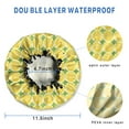 thumbnail image 3 of Shower Caps,Yellow Lemon Slices Green Pattern Waterproof Shower Cap for Women 4 Pieces,Double Reusable Hair Cover for Shower PEVA Elastic Stretch Hem, 3 of 7