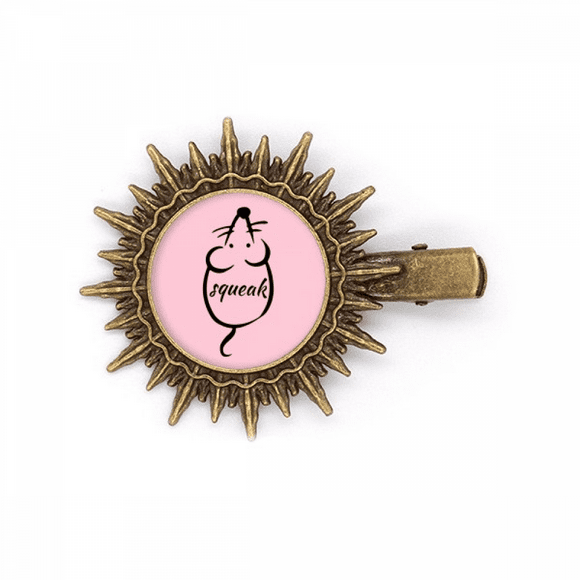 Rat Mouse Squeak Stick Drawing Hairpin Sun Headwear Retro Metal Clips Pin