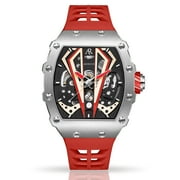 Asorock watches | Silver/red Motorsport V2 automatic | 44MM mens sports homage watch