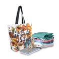 thumbnail image 2 of FORMRS Womens Canvas Tote Bag with Zipper Inner Pocket Shoulder Handbag, Autumn Day Pattern, 2 of 7