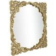 thumbnail image 5 of DecMode 30" x 30" Gold Ornate Baroque Floral Wall Mirror with Distressed Details, 5 of 7