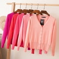 thumbnail image 4 of Nuevo cárdigan de punto para mujer, abrigo de primavera y otoño, con hebilla natural, suelto, de manga larga, cuello en V, abrigo de color sólido, suéteres para mujer, 4 of 5