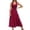 Red, variant on Wdgfv Women's Elegant Maxi Flowy Boho Tiered Beach Dress with Square Neck and Pockets