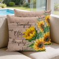 thumbnail image 2 of Pillow Covers 18x18 Set of 2, Yellow Sunflowers Square Throw Pillow Covers for Couch/Sofa/Living Room, Farmhouse Floral Rustic Leaves Brown Wood Decorative Soft Pillowcases for Couch Throw Pillows, 2 of 9