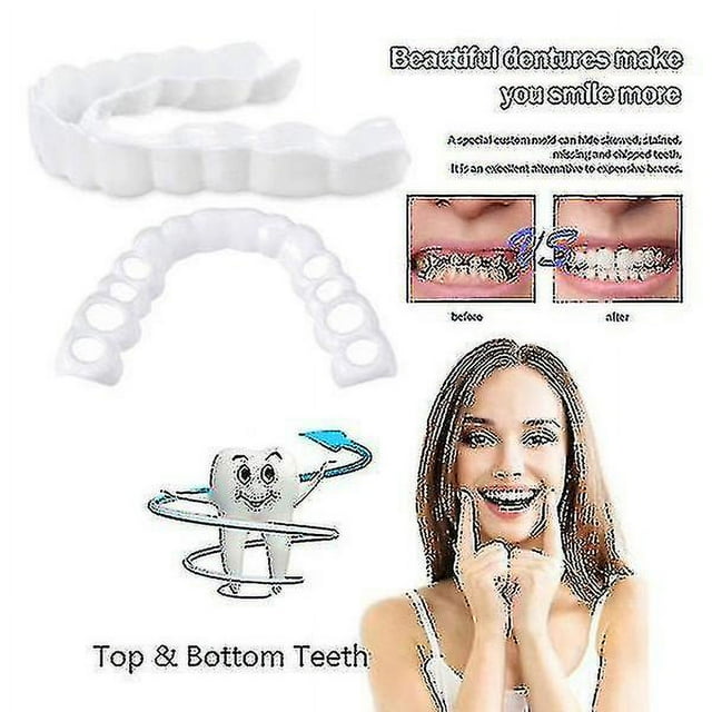 Tirantes para dentaduras postizas blanqueadoras flexibles Comfort Fit superior/inferior