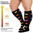 3 Pairs Plus Size Compression Socks for Men & Women, Wide Calf, Knee High Support, 3XL/4XL