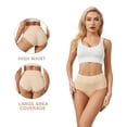 thumbnail image 4 of Bamboo Women Ultra Soft Thin Breathable Stretch High Waist Panties 4 pack (Skin, XXX-Large), 4 of 5