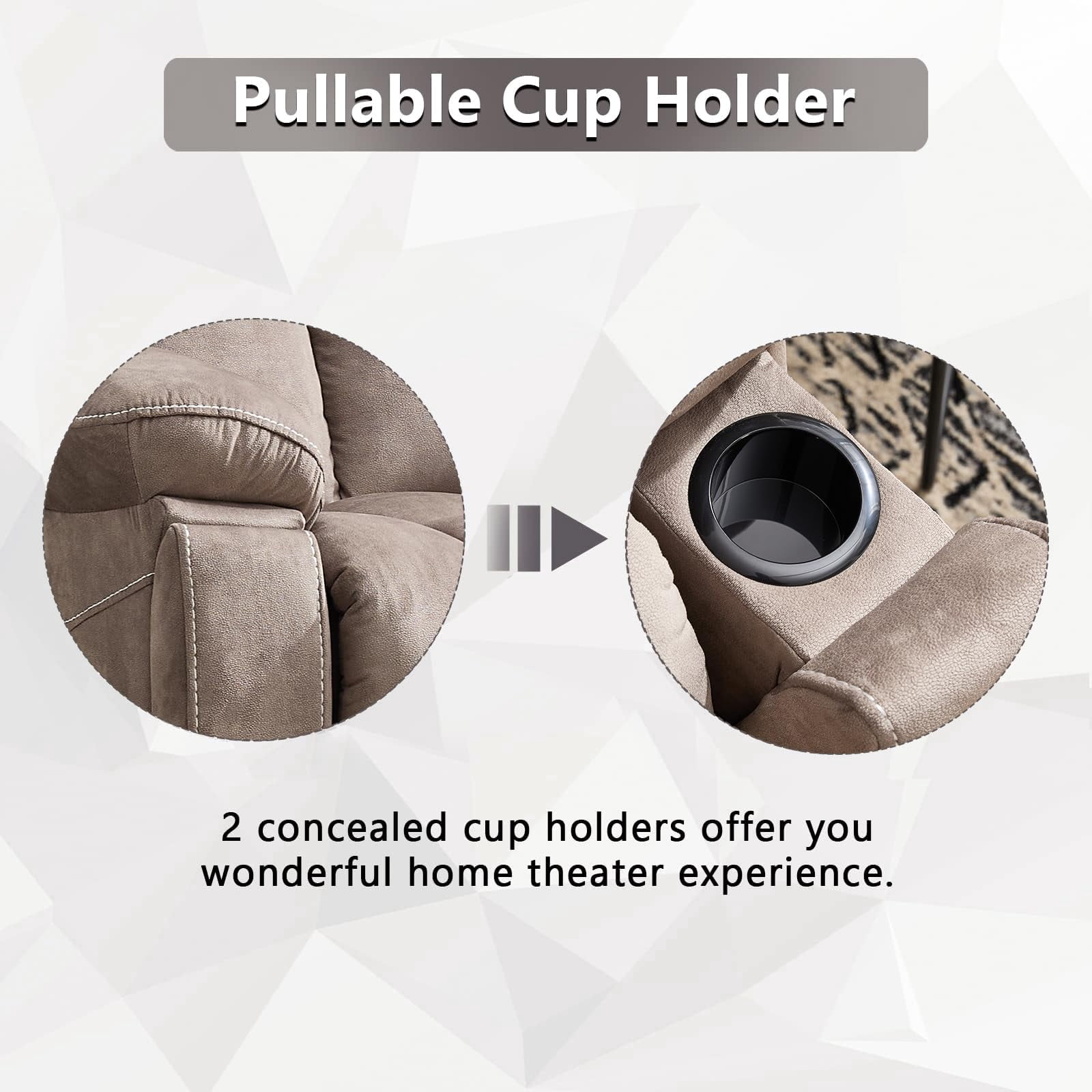 Ebello 40.5" Wide Extra Large Microfiber Electric Heated Massage Lift Recliner Living Room Chair with Cup Holder & USB, Light Brown