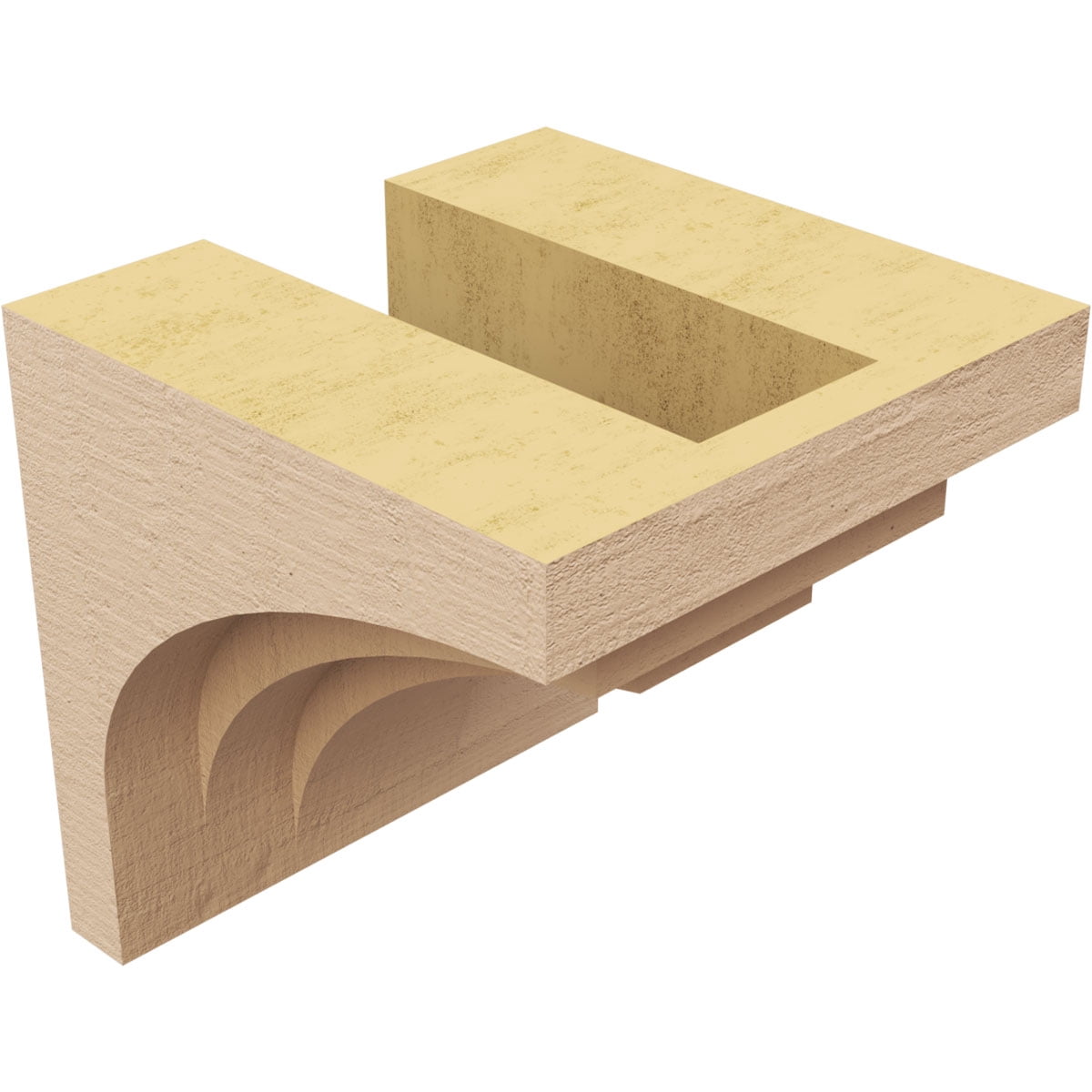6"W x 6"D x 6"H Wide Rockford Rough Cedar Woodgrain TimberThane Corbel, Primed Tan