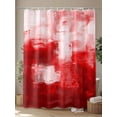 thumbnail image 4 of Red Shower Curtain Set, Waterproof Shower Curtains for Bathroom, Modern White Oil Painting Art Abstract Washable Fabric Cloth Bath Curtain for Bathtub Decoration with Hooks 48x72 Inches, 4 of 6