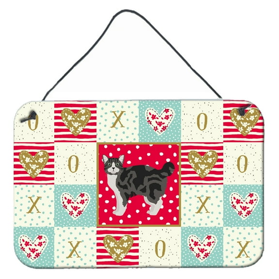 Carolines Treasures CK5646DS812 Manx 1 Cat Love Wall or Door Hanging Prints 8x12 multicolor