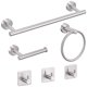 thumbnail image 4 of de montaje de baños de acero inoxidable de 6 piezas montado en la pared soporte de toalla de tela Toalla de paño Rieles de toallas para baño Plata Baoblaze inodoro baño hardware, 4 of 8