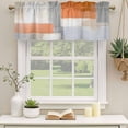 thumbnail image 2 of Burnt Orange Grey Curtain Valances for Windows, Kitchen Valance Window Treatments Panel 2 Pack, Abstract Art Color Block Rod Pocket Short Curtains for Bathroom Bedroom 54 x 18 Inch, 2 of 8