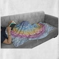 thumbnail image 6 of Ethnic Soft Flannel Fleece Throw Blanket, Design in Vivid Colors Boho Round Blooms Lotus Inspiration, Cozy Plush for Indoor and Outdoor Use, 60" x 80", Multicolor, by Ambesonne, 6 of 6
