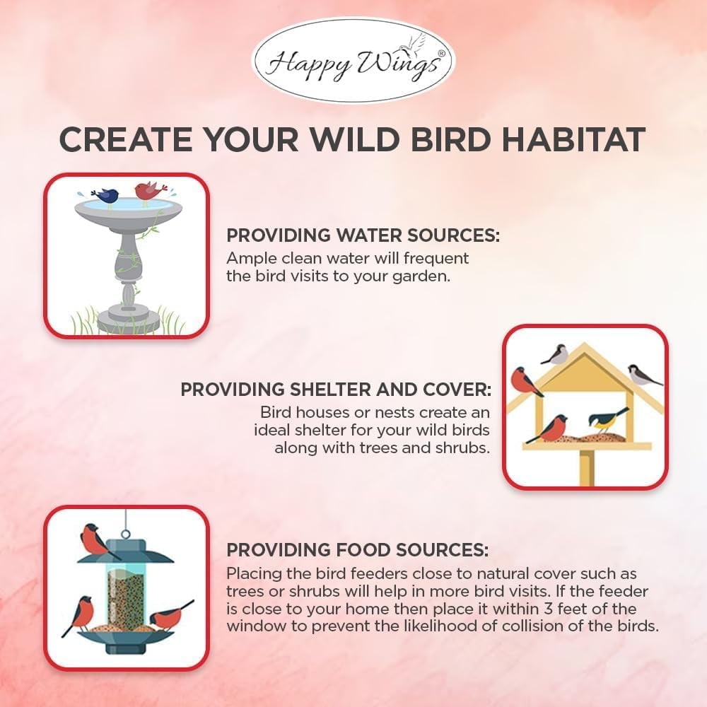 Happy Wings 4lbs No Grow Safflower Seed Wild Bird Seed -Food for Wild Birds - Dry, 2 Pack