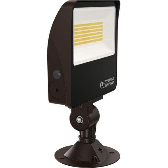 Lithonia Lighting All-in-One LED Flood Light, Waterproof LED Outdoor Light Fixture with Adjustable Brightness and Color Temperature, Knuckle or Yoke Mount Dusk to Dawn Outdoor Lighting, MVOLT CA3
