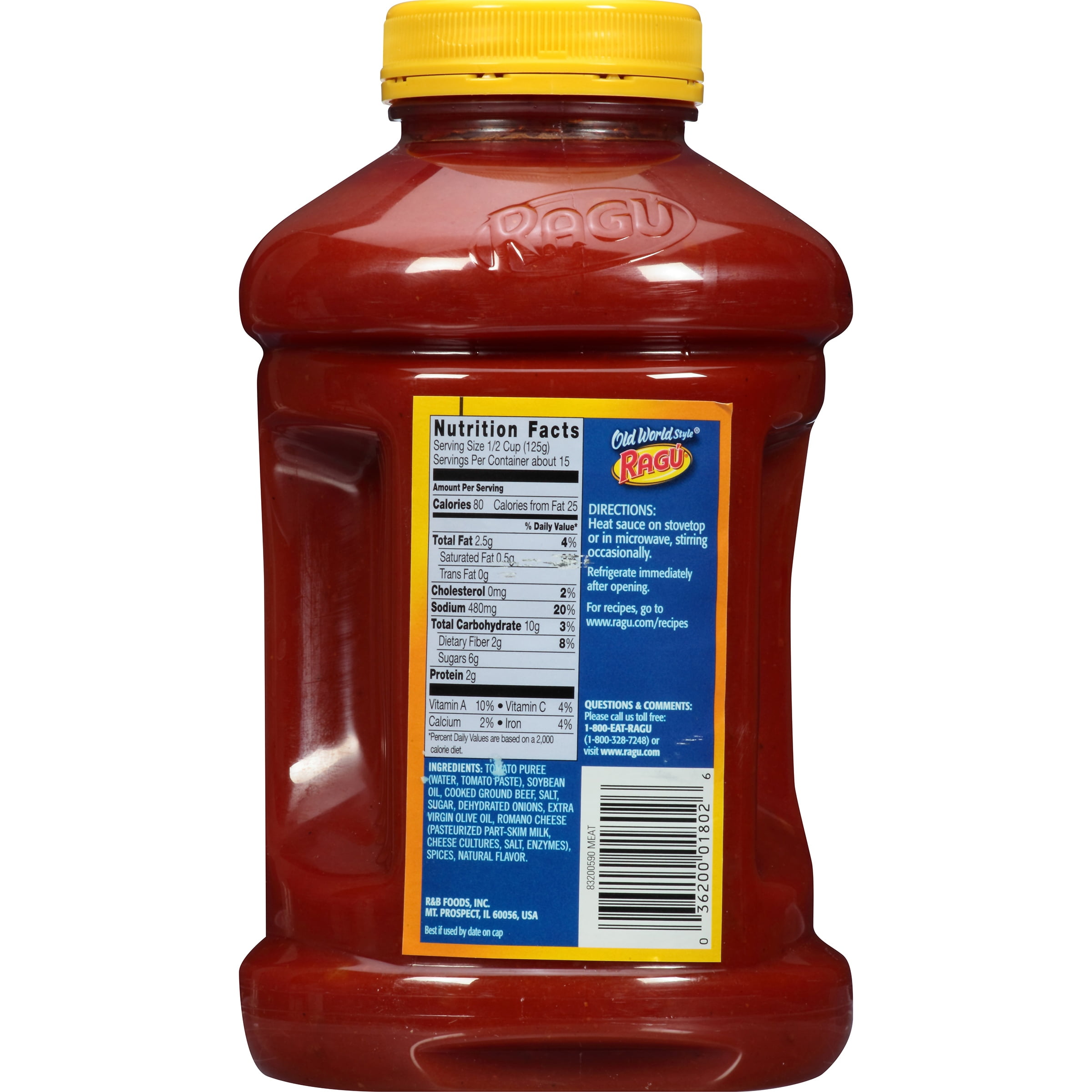 photo Ragu Meat Sauce Nutrition Facts ragu old world style meat pasta sauce 66 oz