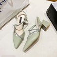 thumbnail image 1 of Sandalias de verano 2021, zapatos negros para mujer, tacones de tiras de boca poco profunda, nuevas sandalias de moda cerradas en punta Beige combinables con todo39 Gao Jinjia LED, 1 of 2