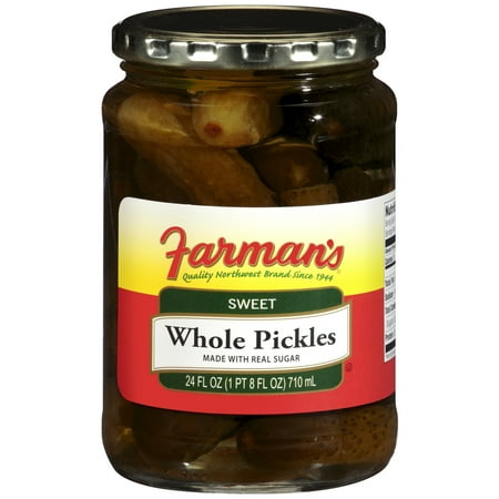 Farman's Sweet Whole Pickles, 24 oz