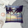 BCIIG Sunset Palm Trees Beach Decorative Throw Pillow Cover for Home