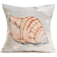 thumbnail image 5 of Coastal Conch Shell Throw Pillow Cover Mediterranean Ocean Park Decorative Pillowcase Vintage Cotton Linen Cushion Cover Decor Outdoor Home for Couch 18"x18" Set of 4 (Shell Set), 5 of 6