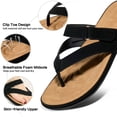 thumbnail image 3 of Ecetana Women's Flats Sandals Walking Thong Sandals Summer Beach Flip Flops with Adjustable Strap, 3 of 8