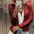 thumbnail image 5 of Blazer de Fête Décoration à Sequins Col Rond Manches Longues Ajusté Cardigan Déguisement Mode Urbaine Femmes Op, 5 of 5