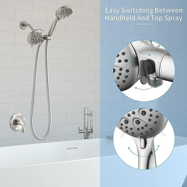 2pcs Homelody Shower Faucet Set Bathtub, Bathtub Spout With Handheld Shower Diverter System