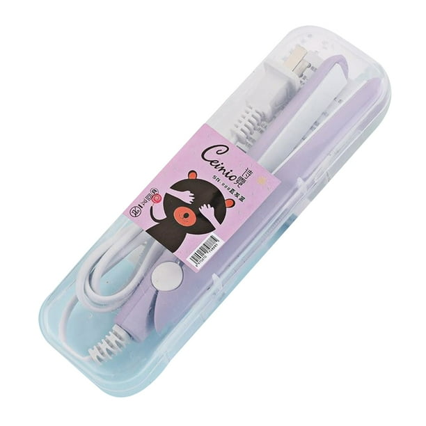 Minnieouse Plancha de pelo 2 en 1 de 20W, Mini plancha de pelo de cerámica plana, cepillo rizador, varita de hierro rizador, herramienta de estilismo de Cuidado del cabello No.02 Minnieouse MR5515-02