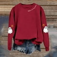 thumbnail image 5 of XIAONU Sweatshirts For Womens Halloween Cute Ghost Long Sleeve Printed Tops Pleasure Baggy Crewneck Pullover Sweatshirt, 5 of 5