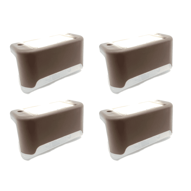 4-Pack Solar Step Lights - For Decks, Docks, Steps, Porches, Passages, Stairs, Railings