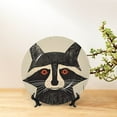 thumbnail image 6 of Zufioo Retro Raccoon Graphic Print Print Bone China Decorative Plate, Ceramic Dinner Plate with Stand Ceramic Decoration Homewares-6in, 6 of 6