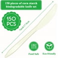 thumbnail image 2 of 150 Pack 7 Inch Compostable Disposable Knives No Plastic Duty Utensils Eco-Friendly Cornstarch Biodegradable Cutlery for party BBQ, Picnic Events,Daily Use., 2 of 4