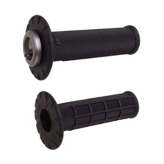 Universal Lock-On Half Waffle Grips - Black/Black H21Uhwb