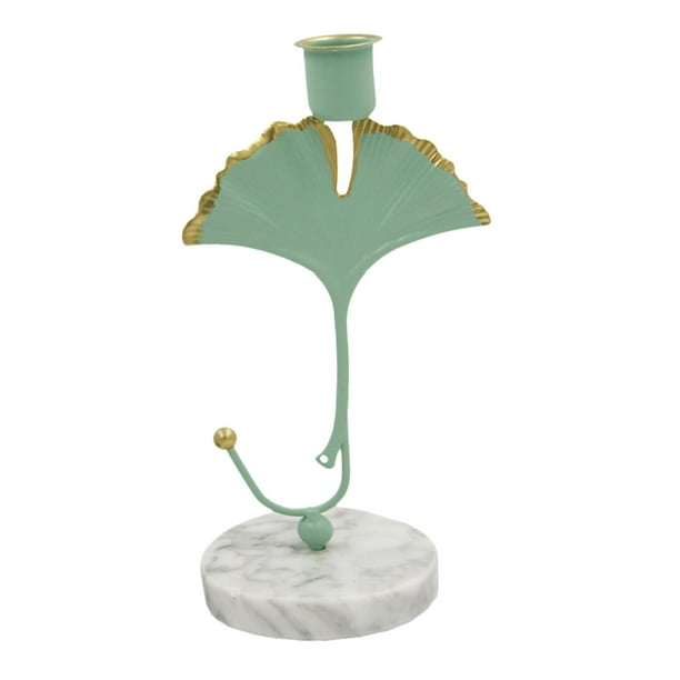 Leaves Decorative Taper Candles Holders Tealight Prayer Candles Mantel Candlestick Candleholders For Living Room, Dinner, Table, Housewarming Ginkgo biloba verde