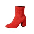 thumbnail image 2 of Lepsheexh Shoes for Women Autumn Winter Round Toe Chunky High Heel Fashionable Casual Short Tube Ankle Boots Versatile Daily Footwear, 2 of 9